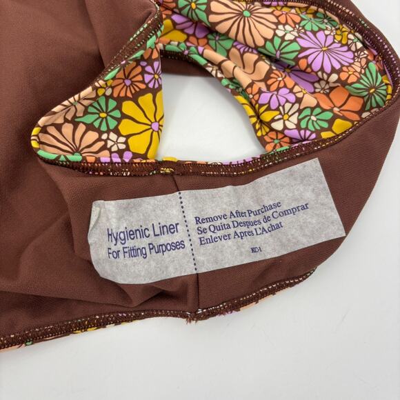 NEW Roxy All About Sol One Piece Swimsuit L Floral Plunge V Neck Hippie Retro - Picture 5 of 9